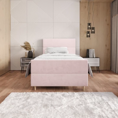 Kontinentálna jednolôžková posteľ 90x200 ANGELES PLUS COMFORT 1 - svetlo ružová