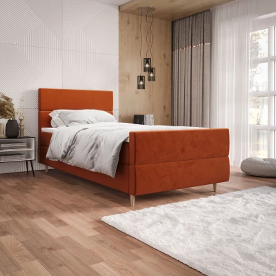 Kontinentálna jednolôžková posteľ 100x200 ANGELES PLUS COMFORT 1 - oranžová