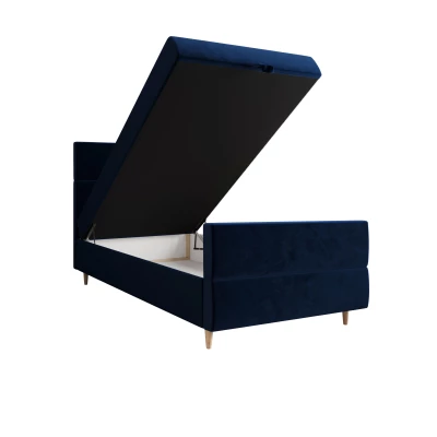 Kontinentálna jednolôžková posteľ 100x200 ANGELES PLUS COMFORT 1 - tmavo modrá