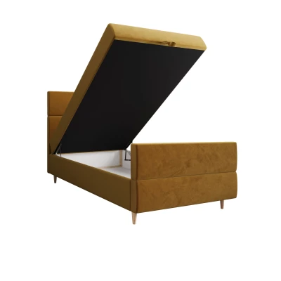 Kontinentálna jednolôžková posteľ 100x200 ANGELES PLUS COMFORT 1 - horčicová