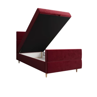 Kontinentálna jednolôžková posteľ 100x200 ANGELES PLUS COMFORT 1 - červená
