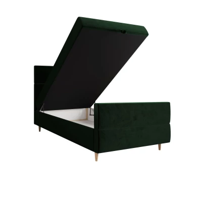 Kontinentálna jednolôžková posteľ 120x200 ANGELES PLUS COMFORT 1 - tmavo zelená