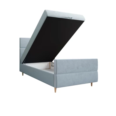 Kontinentálna jednolôžková posteľ 120x200 ANGELES PLUS COMFORT 1 - svetlo modrá