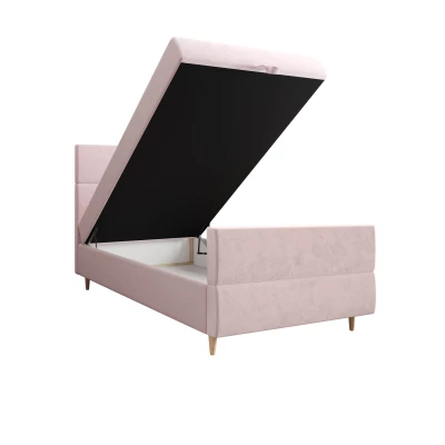 Kontinentálna jednolôžková posteľ 120x200 ANGELES PLUS COMFORT 1 - svetlo ružová