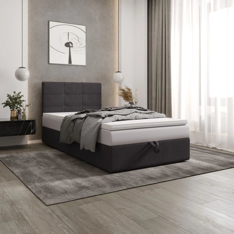Čalúnená posteľ 100x200 DELILAH COMFORT 3 - tmavo šedá