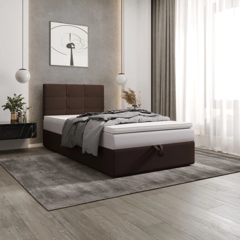 Čalúnená posteľ 120x200 DELILAH COMFORT 3 - tmavo hnedá