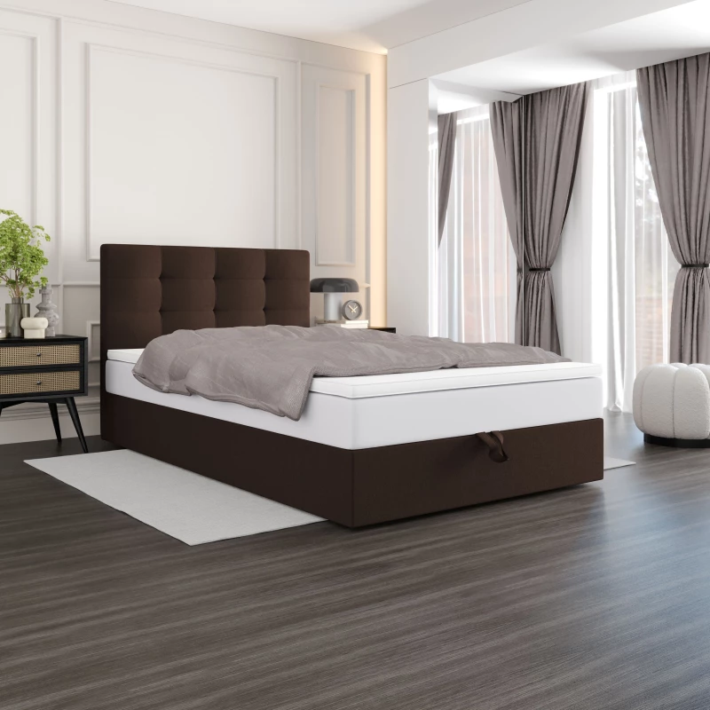 Čalúnená posteľ 100x200 DELILAH COMFORT 4 - tmavo hnedá