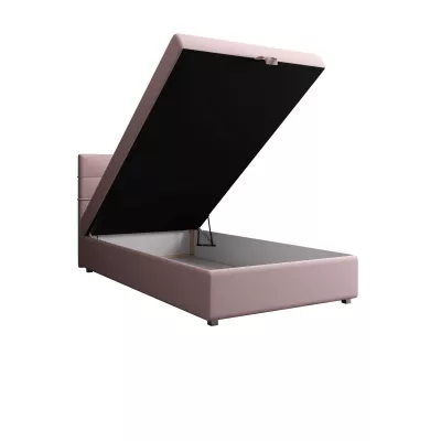 Jednolôžková posteľ 90x200 STIG 7 s úložným priestorom - ružová