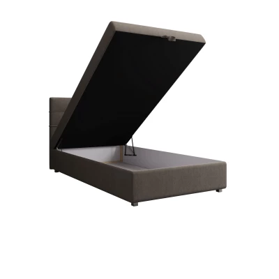 Jednolôžková posteľ 90x200 STIG 7 s úložným priestorom - svetlo hnedá