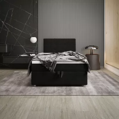 Jednolôžková posteľ 100x200 STIG 7 s úložným priestorom - čierna