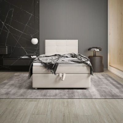 Jednolôžková posteľ 90x200 STIG COMFORT 7 s úložným priestorom - béžová