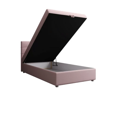 Jednolôžková posteľ 90x200 STIG COMFORT 7 s úložným priestorom - ružová