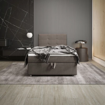 Jednolôžková posteľ 90x200 STIG COMFORT 7 s úložným priestorom - svetlo hnedá