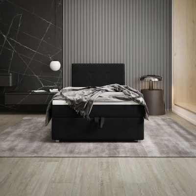 Jednolôžková posteľ 100x200 STIG COMFORT 7 s úložným priestorom - čierna