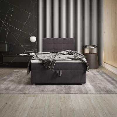 Jednolôžková posteľ 100x200 STIG COMFORT 7 s úložným priestorom - tmavo šedá