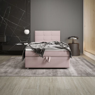 Jednolôžková posteľ 100x200 STIG COMFORT 7 s úložným priestorom - ružová