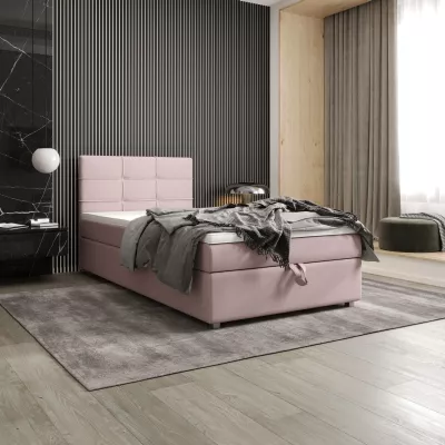 Jednolôžková posteľ 100x200 STIG COMFORT 7 s úložným priestorom - ružová