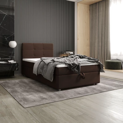 Jednolôžková posteľ 120x200 STIG COMFORT 7 s úložným priestorom - hnedá