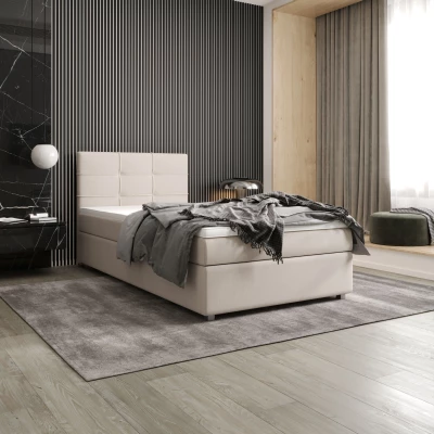 Jednolôžková posteľ 120x200 STIG COMFORT 7 s úložným priestorom - béžová