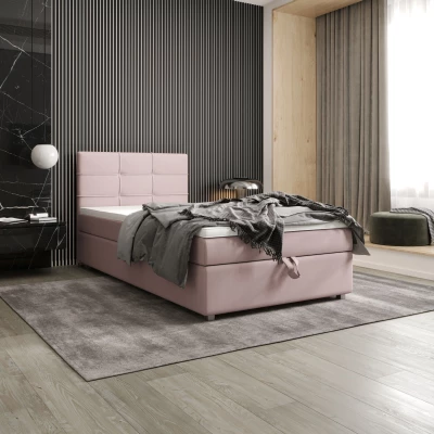 Jednolôžková posteľ 120x200 STIG COMFORT 7 s úložným priestorom - ružová