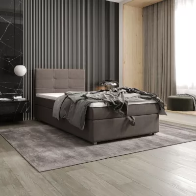 Jednolôžková posteľ 120x200 STIG COMFORT 7 s úložným priestorom - svetlo hnedá