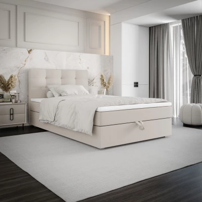 Jednolôžková posteľ 90x200 STIG COMFORT 8 s úložným priestorom - béžová