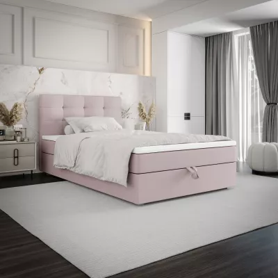 Jednolôžková posteľ 90x200 STIG COMFORT 8 s úložným priestorom - ružová