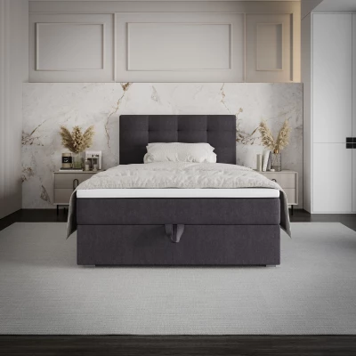 Jednolôžková posteľ 100x200 STIG COMFORT 8 s úložným priestorom - tmavo šedá