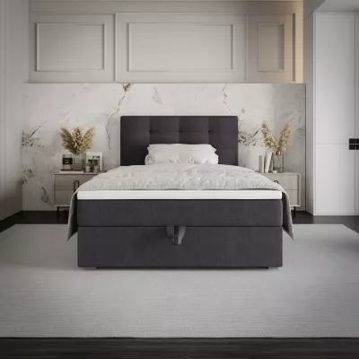 Jednolôžková posteľ 100x200 STIG COMFORT 8 s úložným priestorom - tmavo šedá