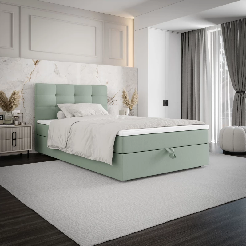 Jednolôžková posteľ 100x200 STIG COMFORT 8 s úložným priestorom - mätová