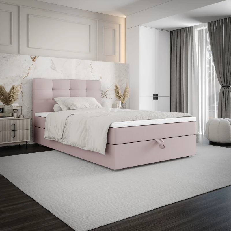 Jednolôžková posteľ 100x200 STIG COMFORT 8 s úložným priestorom - ružová
