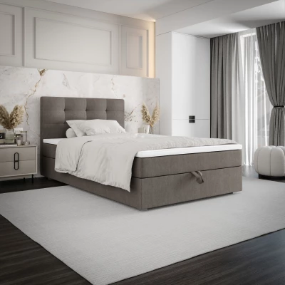 Jednolôžková posteľ 100x200 STIG COMFORT 8 s úložným priestorom - svetlo hnedá