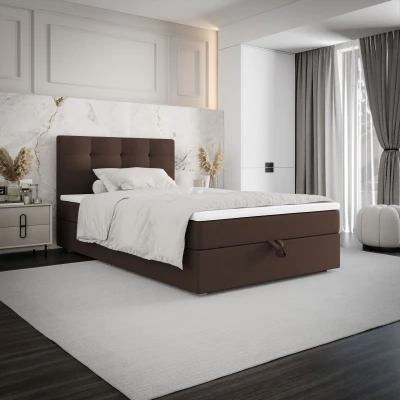 Jednolôžková posteľ 120x200 STIG COMFORT 8 s úložným priestorom - hnedá