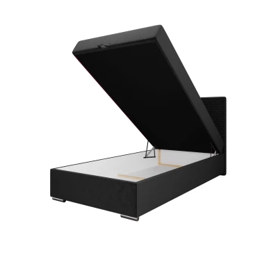 Jednolôžková čalúnená posteľ 90x200 HENIO 1 - čierna