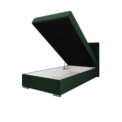 Jednolôžková čalúnená posteľ 100x200 HENIO 1 - fľaškovo zelená