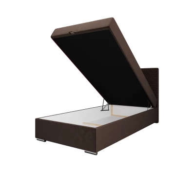 Jednolôžková čalúnená posteľ 120x200 HENIO 1 - tmavo hnedá