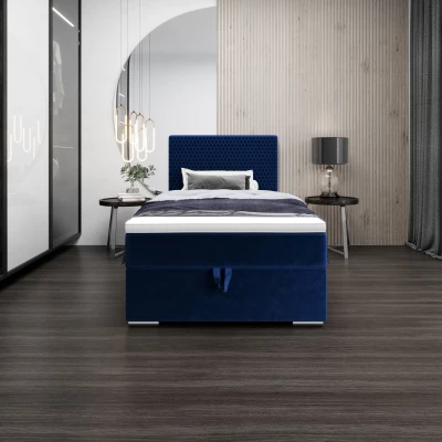 Jednolôžková čalúnená posteľ 90x200 HENIO COMFORT 1 - modrá