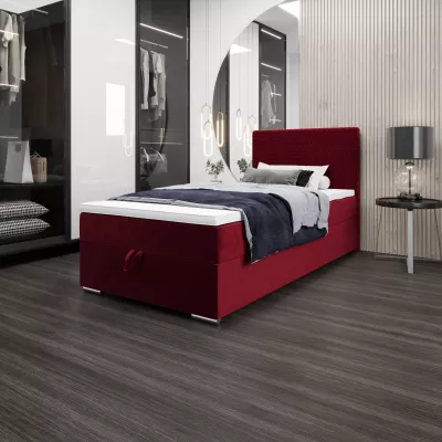 Jednolôžková čalúnená posteľ 90x200 HENIO COMFORT 1 - červená