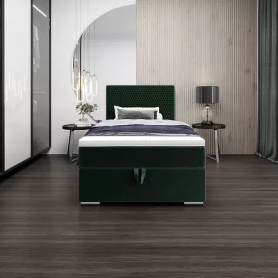 Jednolôžková čalúnená posteľ 90x200 HENIO COMFORT 1 - fľaškovo zelená