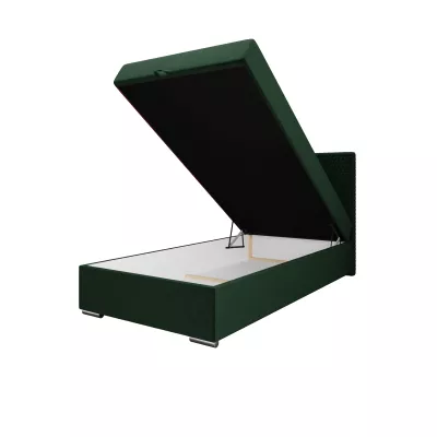 Jednolôžková čalúnená posteľ 90x200 HENIO COMFORT 1 - fľaškovo zelená