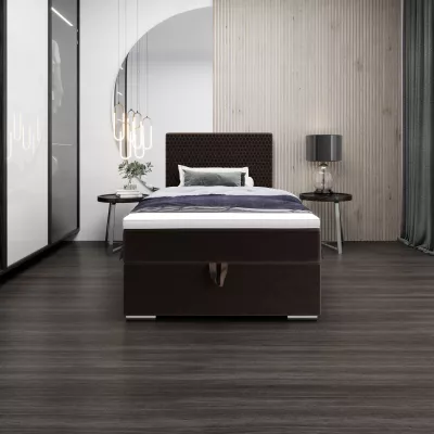 Jednolôžková čalúnená posteľ 90x200 HENIO COMFORT 1 - tmavo hnedá