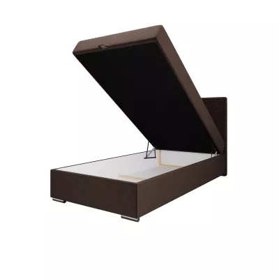Jednolôžková čalúnená posteľ 90x200 HENIO COMFORT 1 - tmavo hnedá
