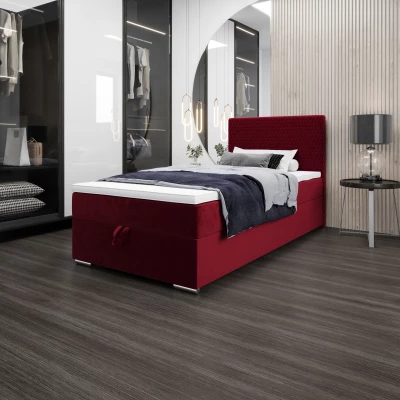 Jednolôžková čalúnená posteľ 100x200 HENIO COMFORT 1 - červená