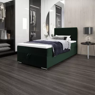 Jednolôžková čalúnená posteľ 100x200 HENIO COMFORT 1 - fľaškovo zelená