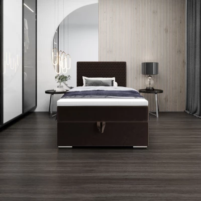 Jednolôžková čalúnená posteľ 100x200 HENIO COMFORT 1 - tmavo hnedá