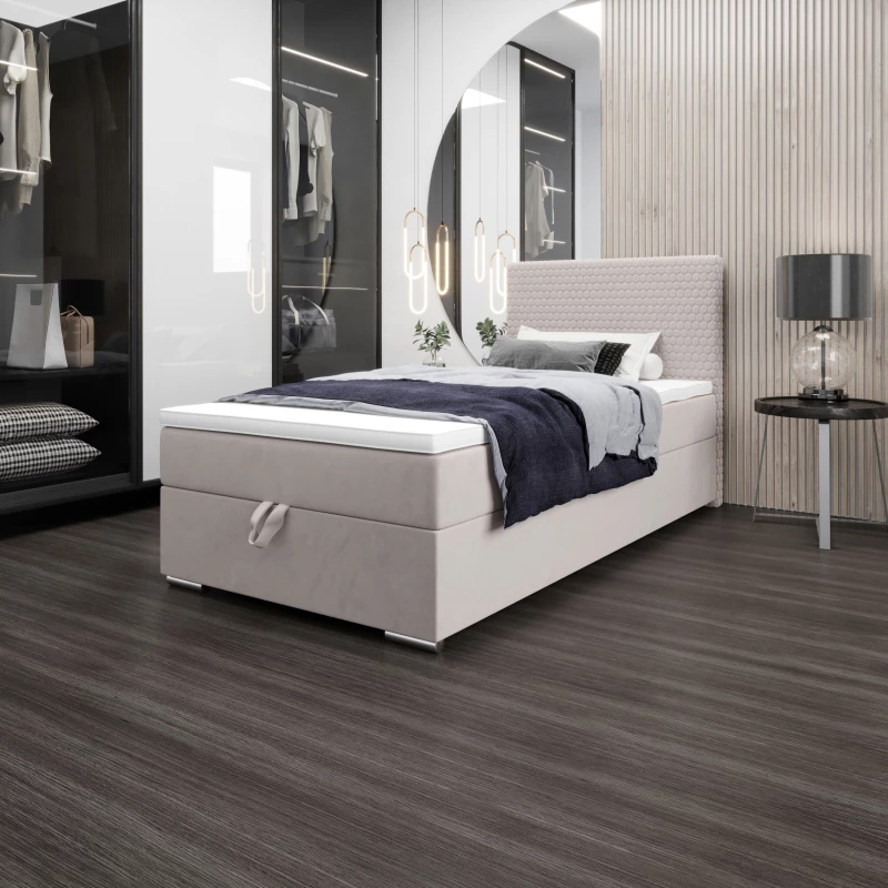 Jednolôžková čalúnená posteľ 100x200 HENIO COMFORT 1 - béžová