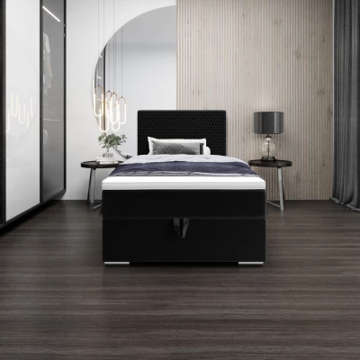 Jednolôžková čalúnená posteľ 120x200 HENIO COMFORT 1 - čierna