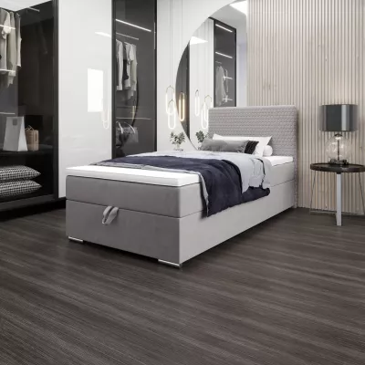 Jednolôžková čalúnená posteľ 120x200 HENIO COMFORT 1 - svetlo šedá