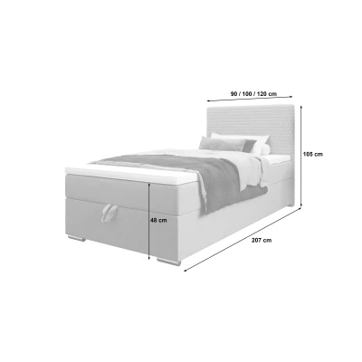 Jednolôžková čalúnená posteľ 120x200 HENIO COMFORT 1 - modrá