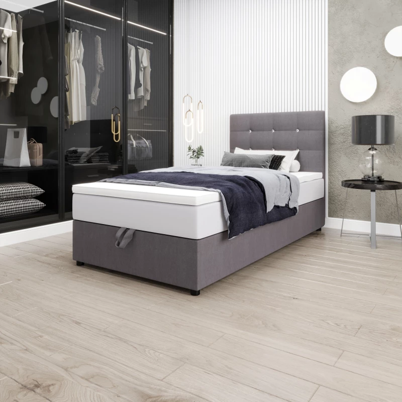 Kontinentálna jednolôžková posteľ 90x200 KALINA COMFORT 1 - šedá